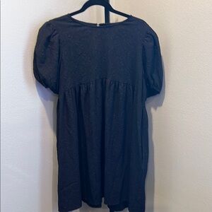 Who What Wear Black Puff Sleeve babydoll dress
